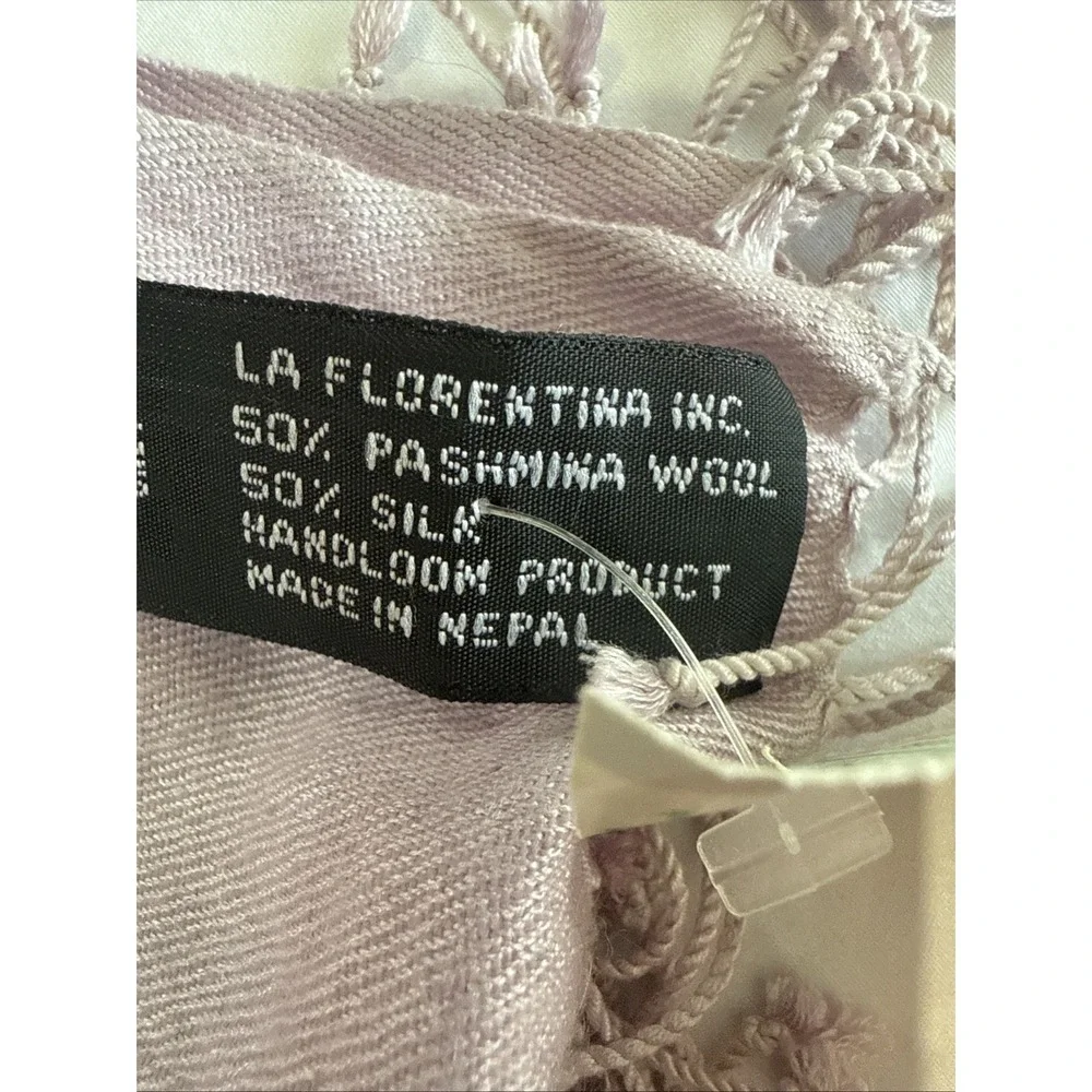 Scarf Shawl Lavender Pashmina Silk‎ Soft Woven Fringe Romantic Minimalist Wrap